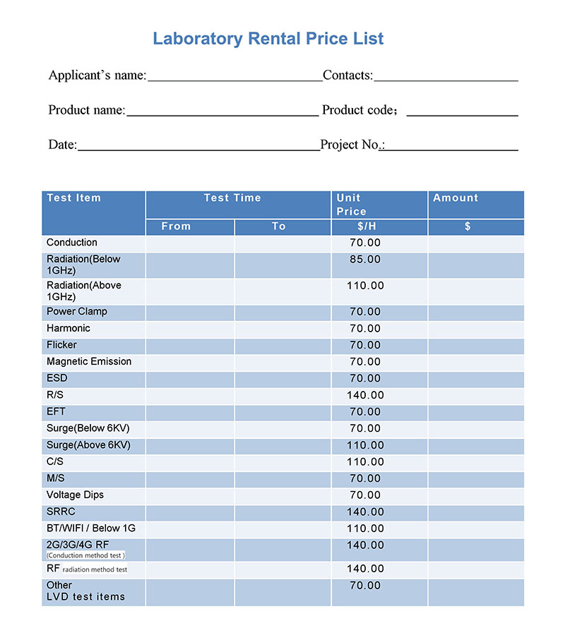 Servizio di noleggio di laboratorio